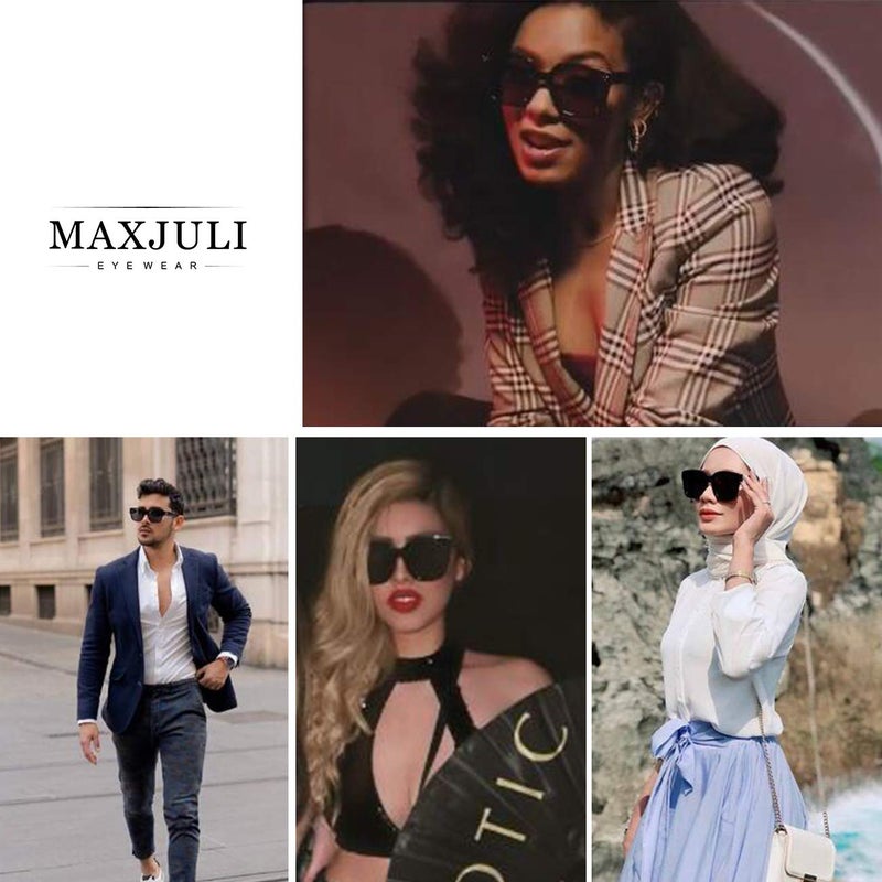 MAXJULI Oversized Sunglasses for Women Men UV Protection (C3 White Frame/Black Lens) - Image 2